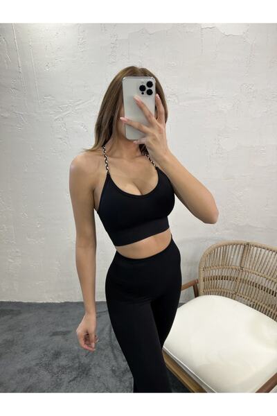 Fame Чорний бралет-кроп для жінок