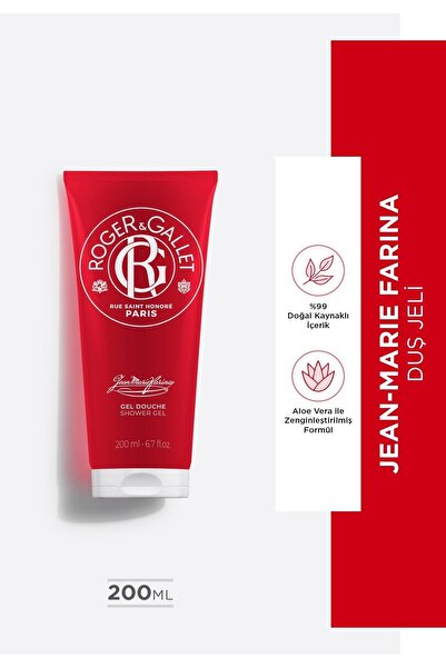Roger&Gallet Jean-marie Farina Bitkisel, Doğal, Canlandırıcı, Biberiye Ve Aloe Vera Içeren Duş Jeli 200ml