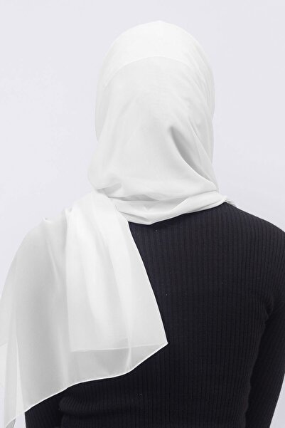 Altobeh Практичний хіджаб з плісированою діагональною стрічкою з шифону - Екрю