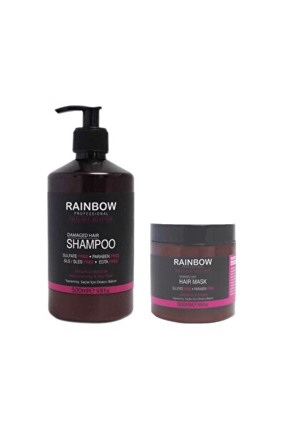 Rainbow Yıpranmış Saçlar Için Argan & Keratin Ikili Onarıcı Bakım Seti