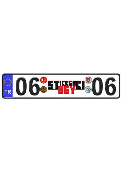 STİCKERCI BEY 12 bucăți 3×3 cm set de autocolante pentru ștampila plăcuței de înmatriculare a vehiculului Material pentru accesorii auto (nu este livrat înland)
