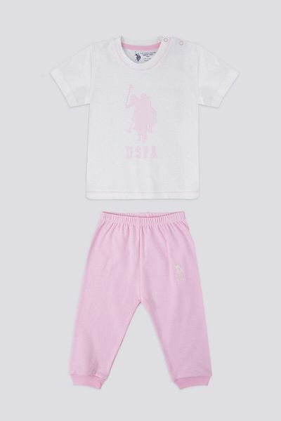 U.S. Polo Assn. Light Tones Pink Cream Baby T-shirt Set