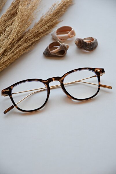 LOOKUP NEW Unisex Vintage Glasses with Blue Light Protection - Clear Gold Leo...