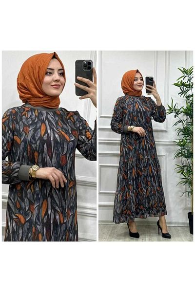 azzebutik 6290 Seher Dress K40 Anthracite