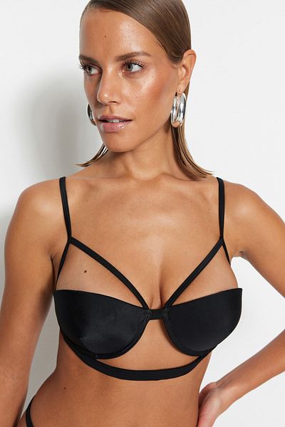 Trendyol Collection Чорний топ-бікіні на кісточках TBESS23BU00013