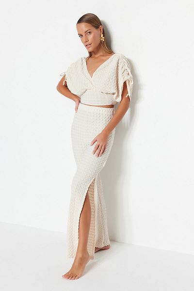 Trendyol Collection Ecru-Strickhose TBESS23PL00009