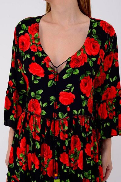 Hazinedan Rochie spaniolă scurtă Boho cu imprimeu floral