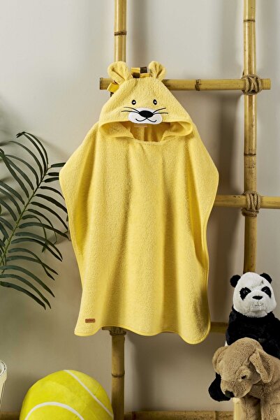 ELY PARKER منشفة أطفال باللون الأصفر الأسد مقاس 60 × 120 للأطفال من سن 3 إلى 8 سنوات - قطن لحديثي الولادة