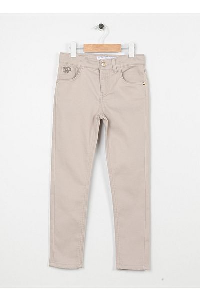 U.S. Polo Assn. Gray Regular Waist Pipe Leg Girls' Trousers - Gleno23Y