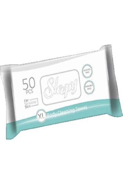 Sleepy Xl 50 Sheets Body Cleansing Wipes Special for Sensitive Skin