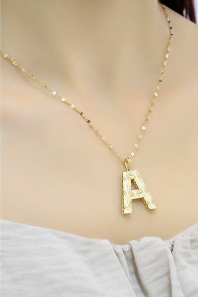 aytekgold Harf Yaprak Zincir 14 Ayar