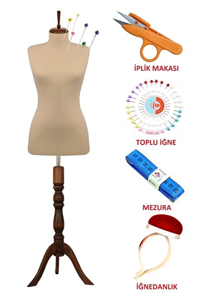 Manken İstanbul Dikiş Setli Sünger Iğne Batabilen 42 Beden Terzi Mankeni Prov...