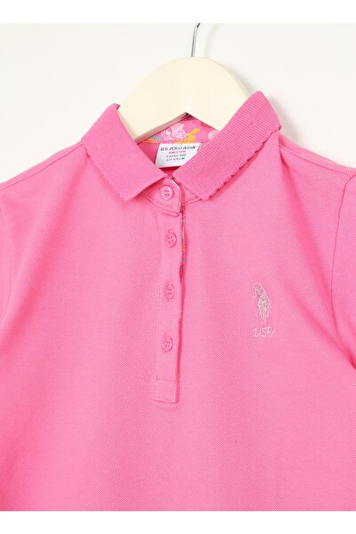 U.S. Polo Assn. Απλό ροζ μπλουζάκι για κορίτσια Tp01-ıy023