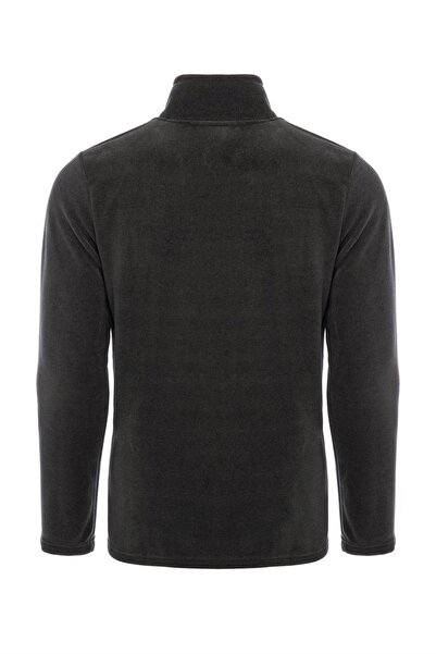 MAXIMILLIAN Erkek Polar Antrasit Renk Yarım Fermuarlı Bato Yaka Outdoor Polar