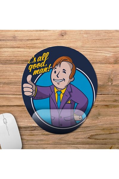 Pixxa موديل لوحة ماوس لدعم المعصم من Better Call Saul Pipboy Fallout - بيضاوي واحد