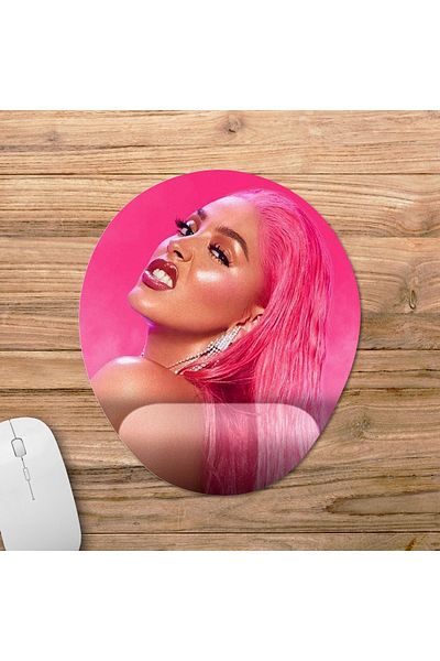 Pixxa موديل لوحة ماوس دوجا كات مع مسند للمعصم - 1 بيضاوي