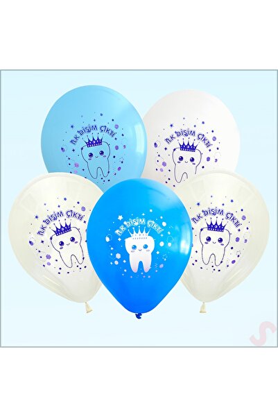 Süsle Baby Party Ilk Dişim Çıktı Balon, 30cm X 8 Adet - Mavi