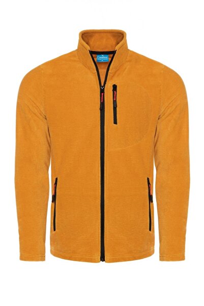 MAXIMILLIAN Erkek Polar Hardal Renk 3 Cepli Fermuarlı Bato Yaka Outdoor Polar