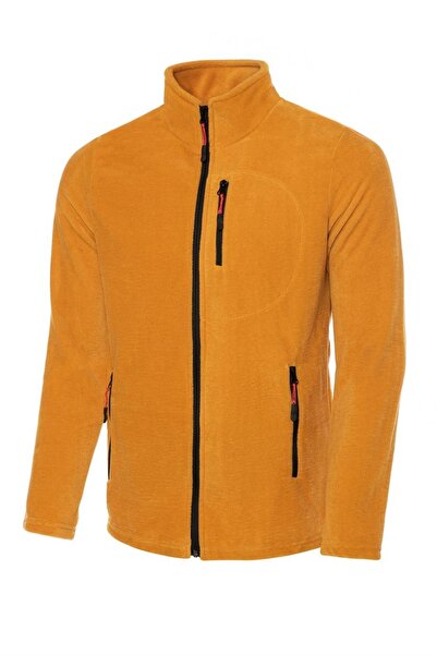 MAXIMILLIAN Erkek Polar Hardal Renk 3 Cepli Fermuarlı Bato Yaka Outdoor Polar
