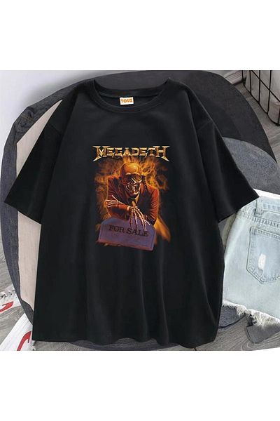 Touz Μπλουζάκι Rock Series Megadeth Skull Black Unisex Oversize