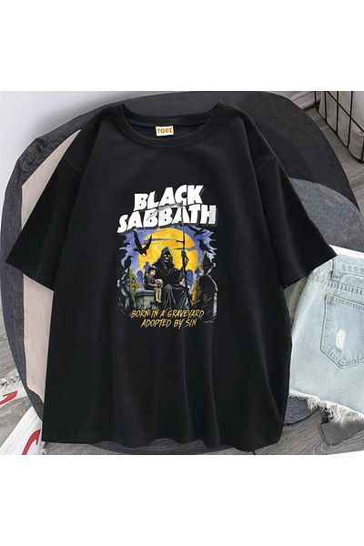 Touz Rock Series Black Sabbath Black Unisex Oversize T-shirt