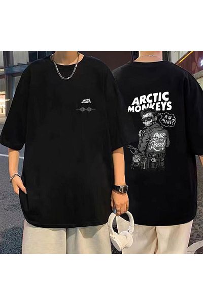 Touz Rock Series Arctic Monkeys Back Printed Black Unisex Oversize T-shirt
