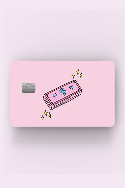 Namgo ملصق يغطي البطاقة باللون الوردي Kawaii Dollar