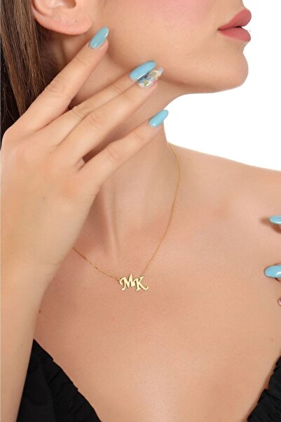 N!da Jewelry 925 Ayar Gümüş Çift Harf Kolye