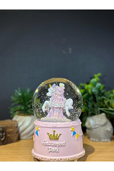 Lapidaria Atlı Melek Işıklı Müzikli Kar Püskürtmeli Büyük Boy Pilli Kar Küresi
