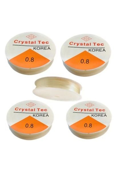 Hobimos 5 Pieces 0.8 Mm Elastic Transparent Fish Tape, Handcrafted, Jewelry, Accessory Flexible Fish Tape