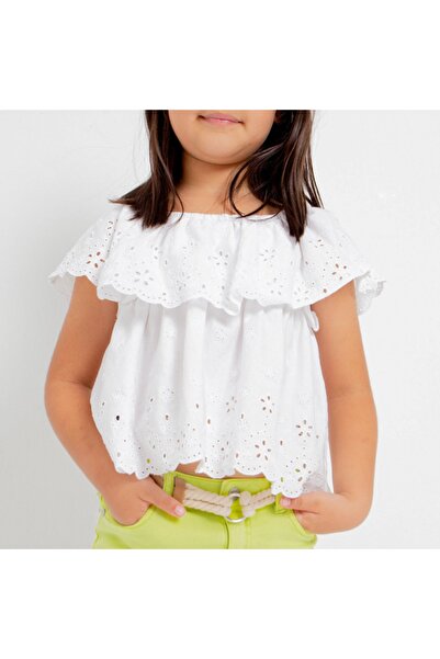 MAYORAL بلوزة قطنية مكشوفة الكتفين للفتيات L23y3145