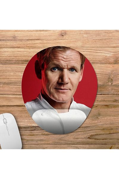 Pixxa موديل Hell's Kitchen - لوحة ماوس Gordon Ramsay مع مسند للمعصم - 2 بيضاوي