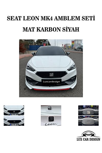 Luxcardesign Seat Leon Mk4 Amblem/logo/direksiyon Kaplama Sticker Set - Mat K...