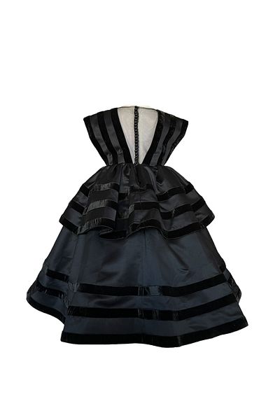 zühre balaban Black Swan Black Velvet Detailed Girl's Evening Dress