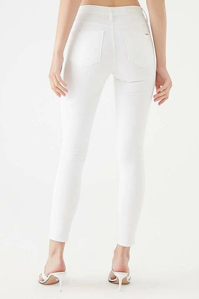LAMİRA Mood White High Waist Skinny Leg Denim Trousers (Does not show underwear)