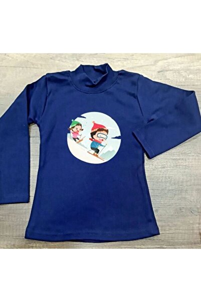 LADİJİTAL BASKI ÇÖZÜMLERİ Dječja majica za skijaše u tamnoplavoj boji