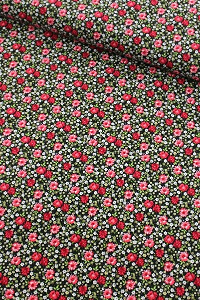 FAAL Kırmızı Kahve Çiçekler Divitin Kumaş