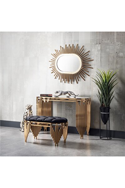 VOVOKO Aynalı Dresuar Takım Ultra Lak Kaplama Metal Dresuar Set Makyajlık Set...