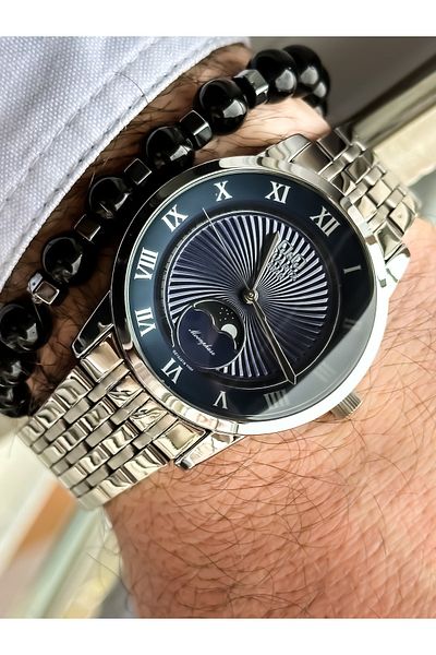 Q&Q Steel Strap, Waterproof, Silver Color Men's Wristwatch + bracelet