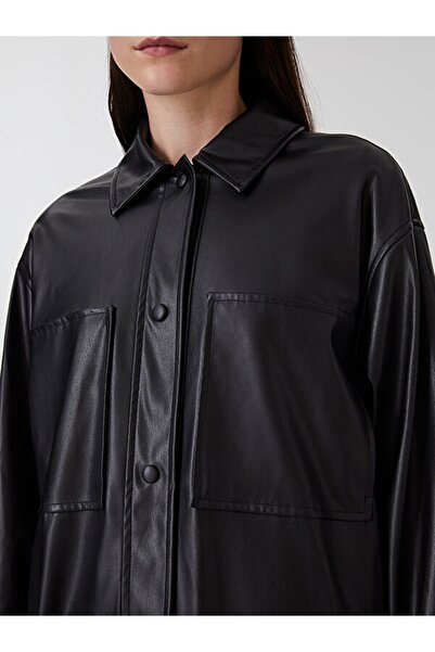 Loft Leather Look Oversize Shirt U.sleeve