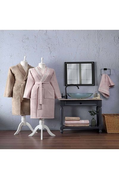 Taç Pearl Bamboo Family Set Καφέ σε σκόνη