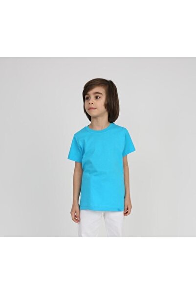 FATELLA Unisex Children's Round Crew Neck Short Sleeve Combed Cotton Body T-shirt