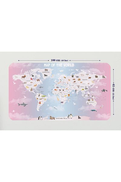 lilafil Educational World Map - Kids and Baby Room Wall Sticker