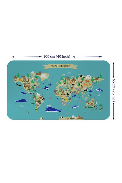 lilafil Educational World Map World Atlas Children's and Baby's Room Wall Sticker
