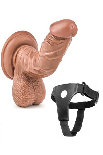 Erolife Takma Kemerli Belden Bağlamalı Eğik Melez Dildo Penis 15 Cm