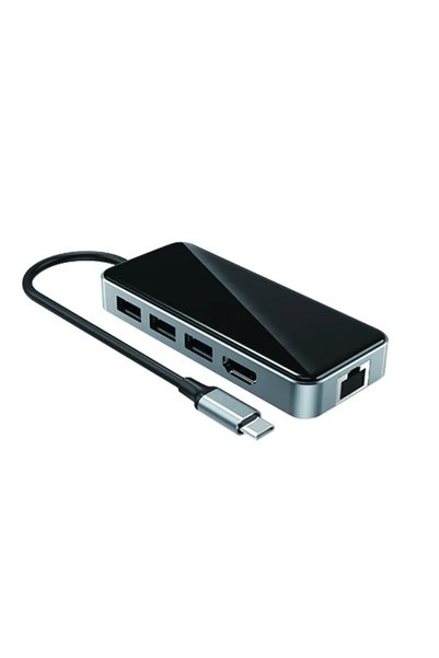 Airsky محول 10 في 1 من النوع C جيجابت Rj45 4k HDMI 5* USB 3.0