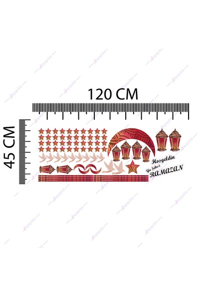Aysprint Ramadan Colorful Lantern Pendant Lamp Crescent Glass Door Wall Ramadan Ornament Eid Ornament Sticker Set R072536984