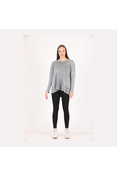 Sosyete Kaplumbağa Authentic Bohemian 100% Cotton Double Pocket Washable 0 Collar Knitwear Tunik