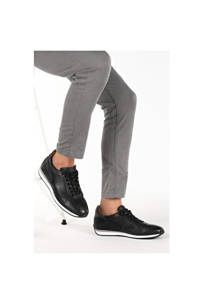 MARCOMEN 13113 Genuine Leather Orthopedic Sole Comfortable Black Men's Sneakers