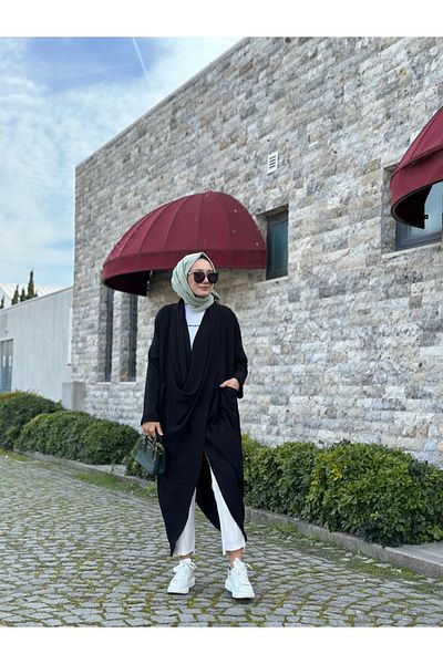 NS Moda Hijab Cross Cangur Tunica Neagra Model-417